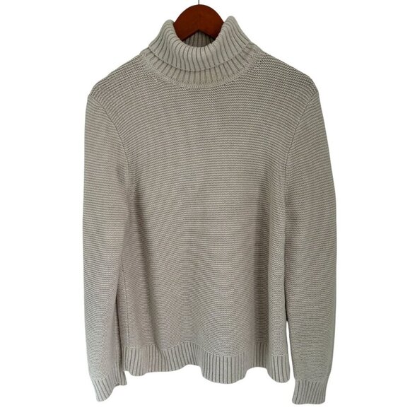 J.Crew Womens Turtleneck Chunky Knit Sweater Cotton Wool Ribbed Knit Long Sleeve - Picture 1 of 8